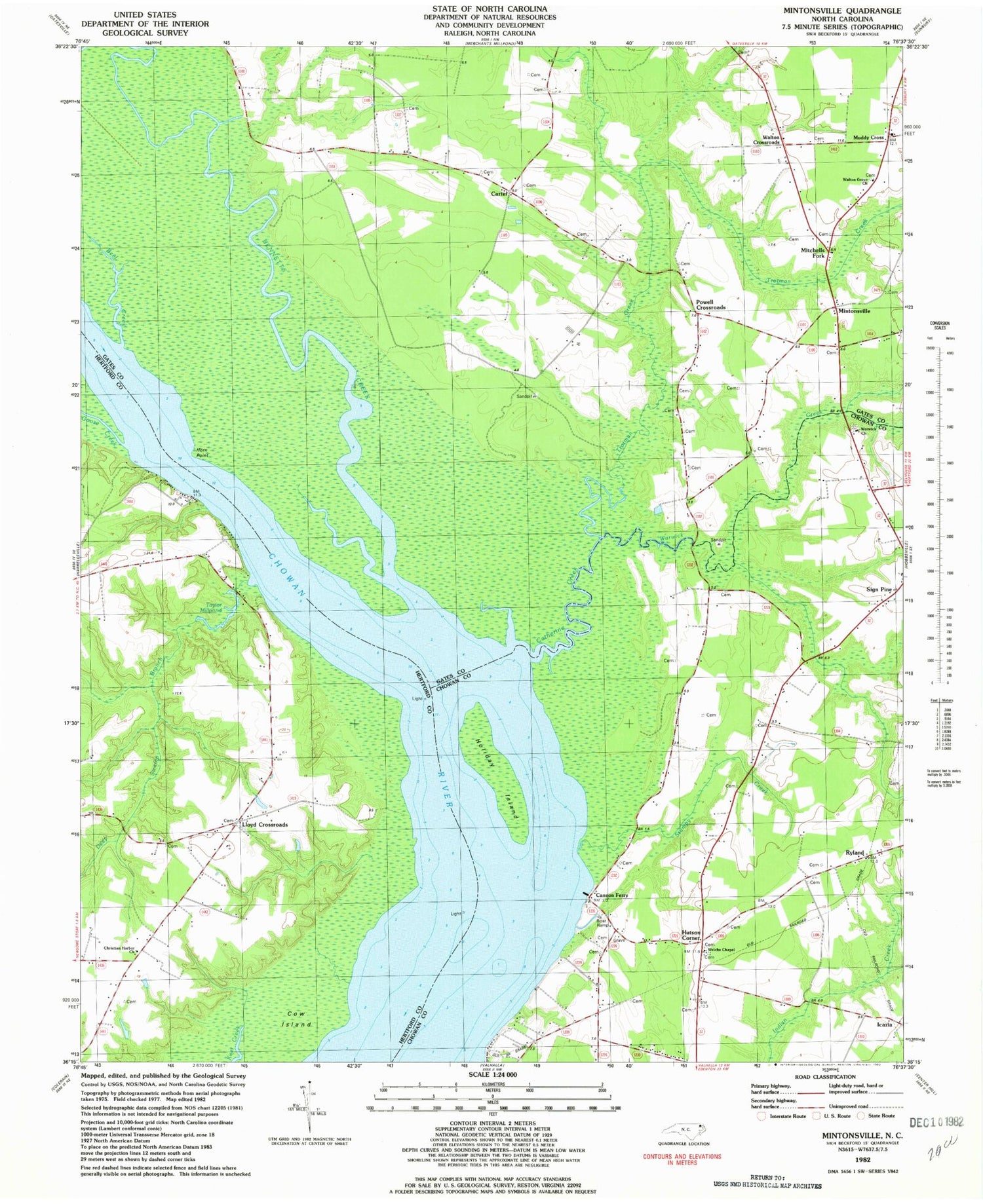 Classic USGS Mintonsville North Carolina 7.5'x7.5' Topo Map Image