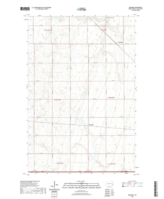 Absaraka North Dakota US Topo Map Image