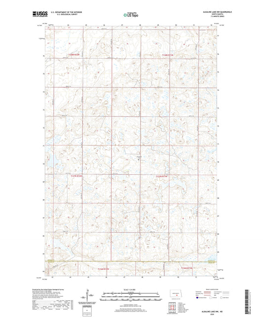 Alkaline Lake NW North Dakota US Topo Map Image