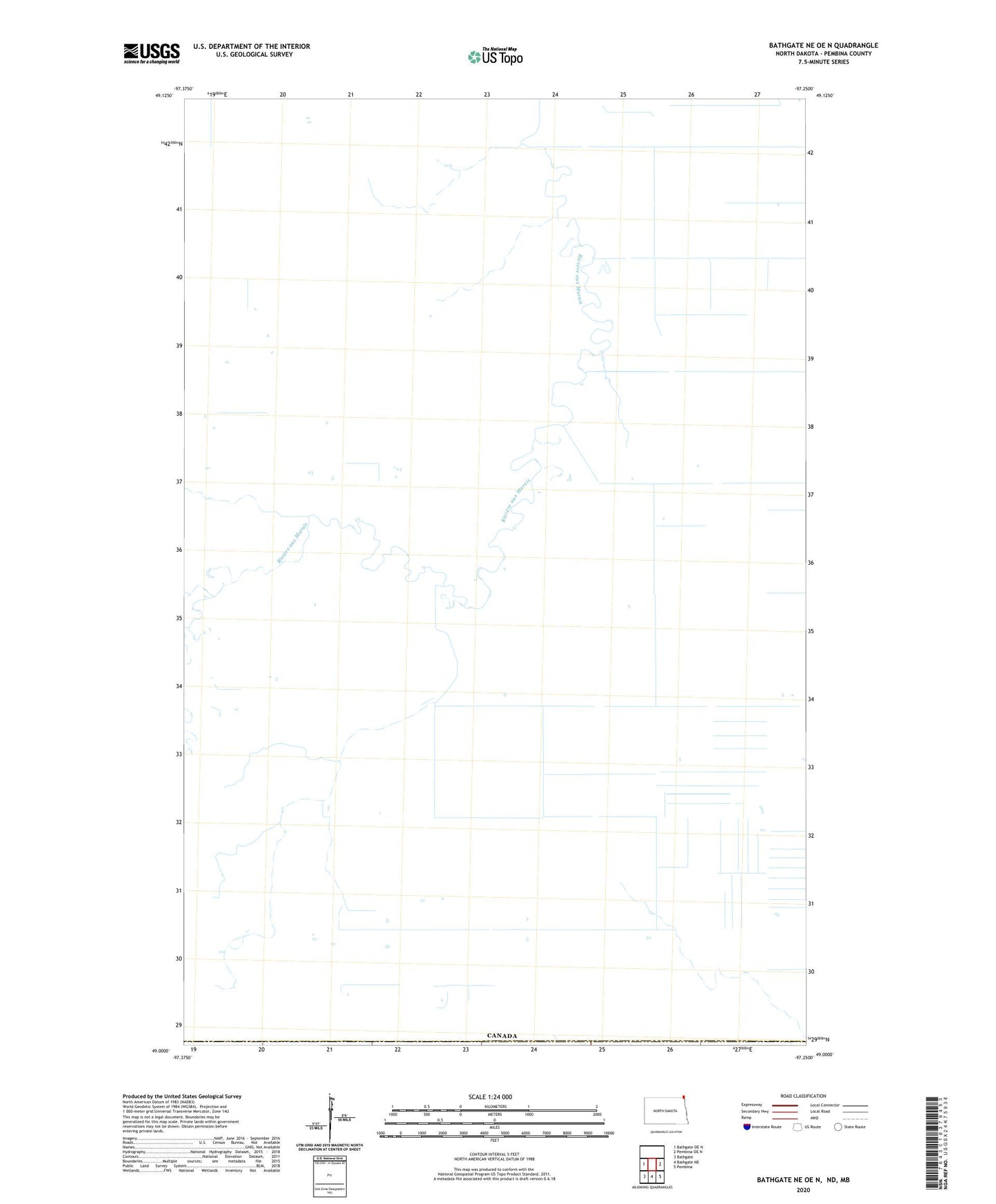 Bathgate NE OE N North Dakota US Topo Map Image