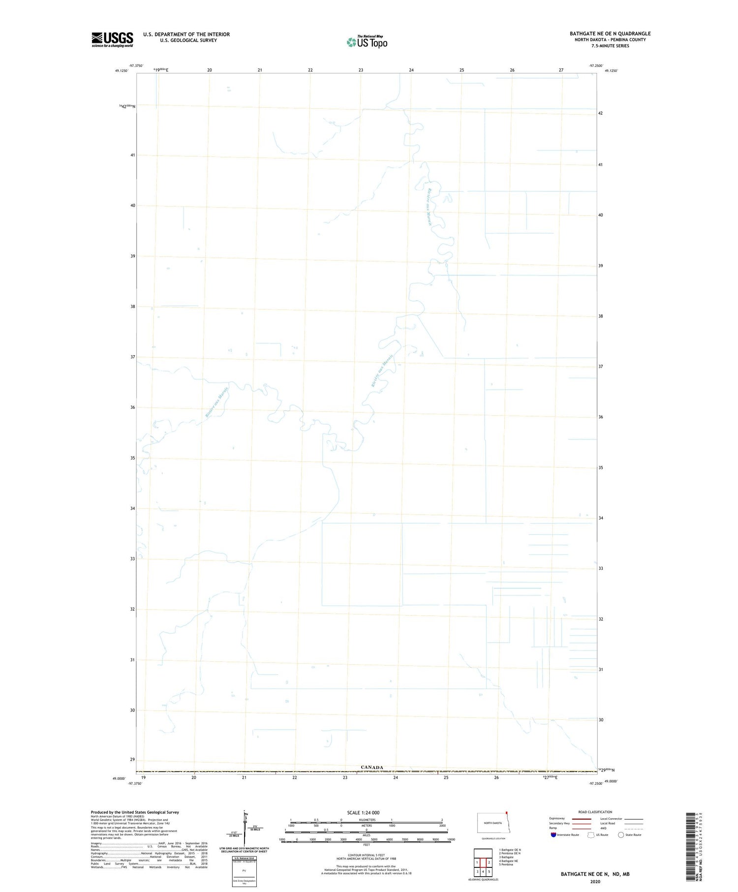 Bathgate NE OE N North Dakota US Topo Map Image