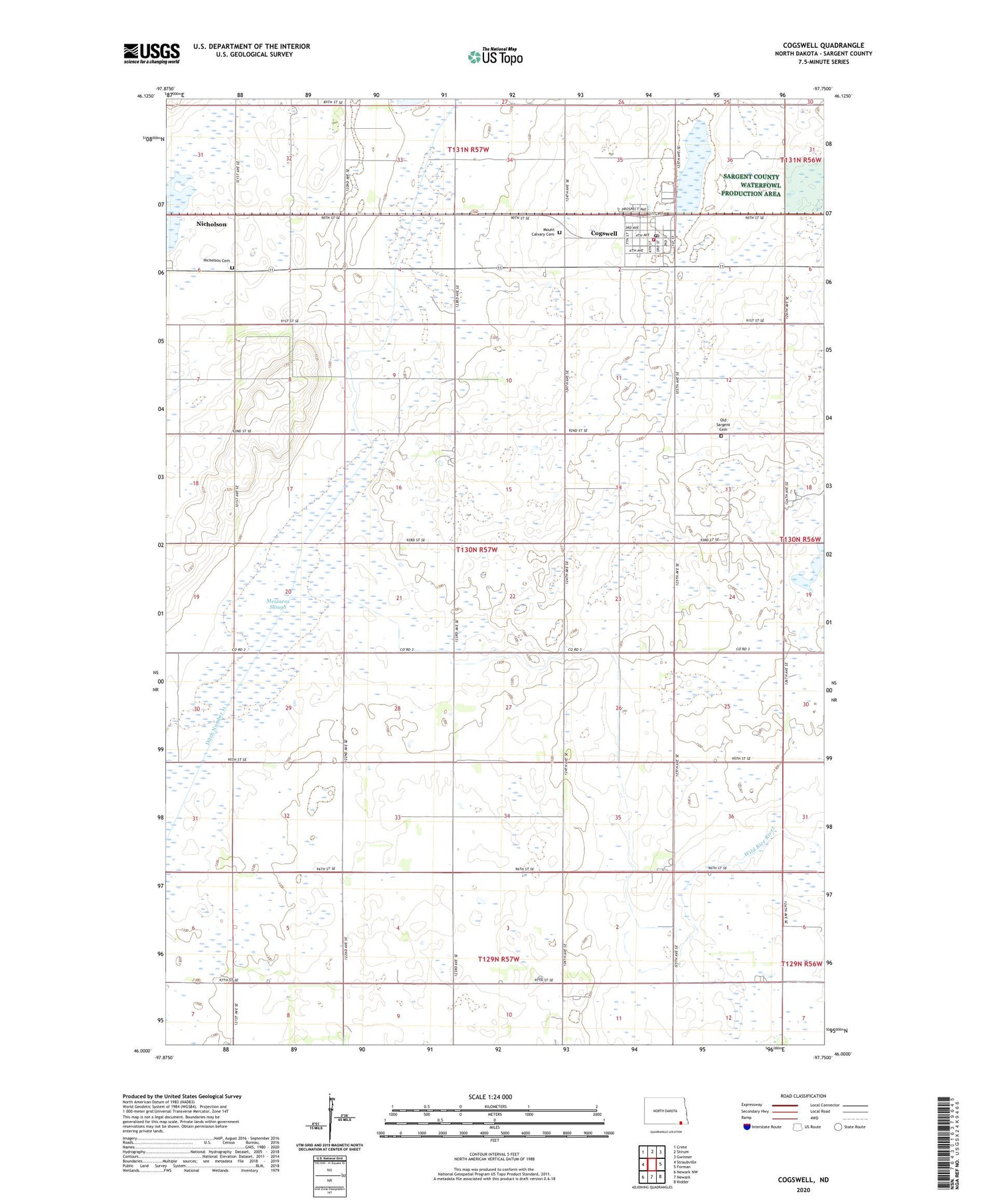 Cogswell North Dakota US Topo Map Image
