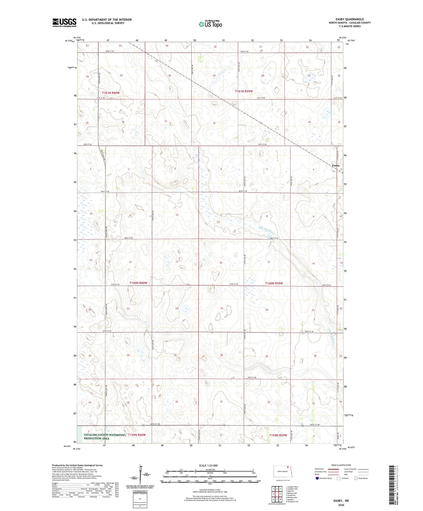 Easby North Dakota US Topo Map Image