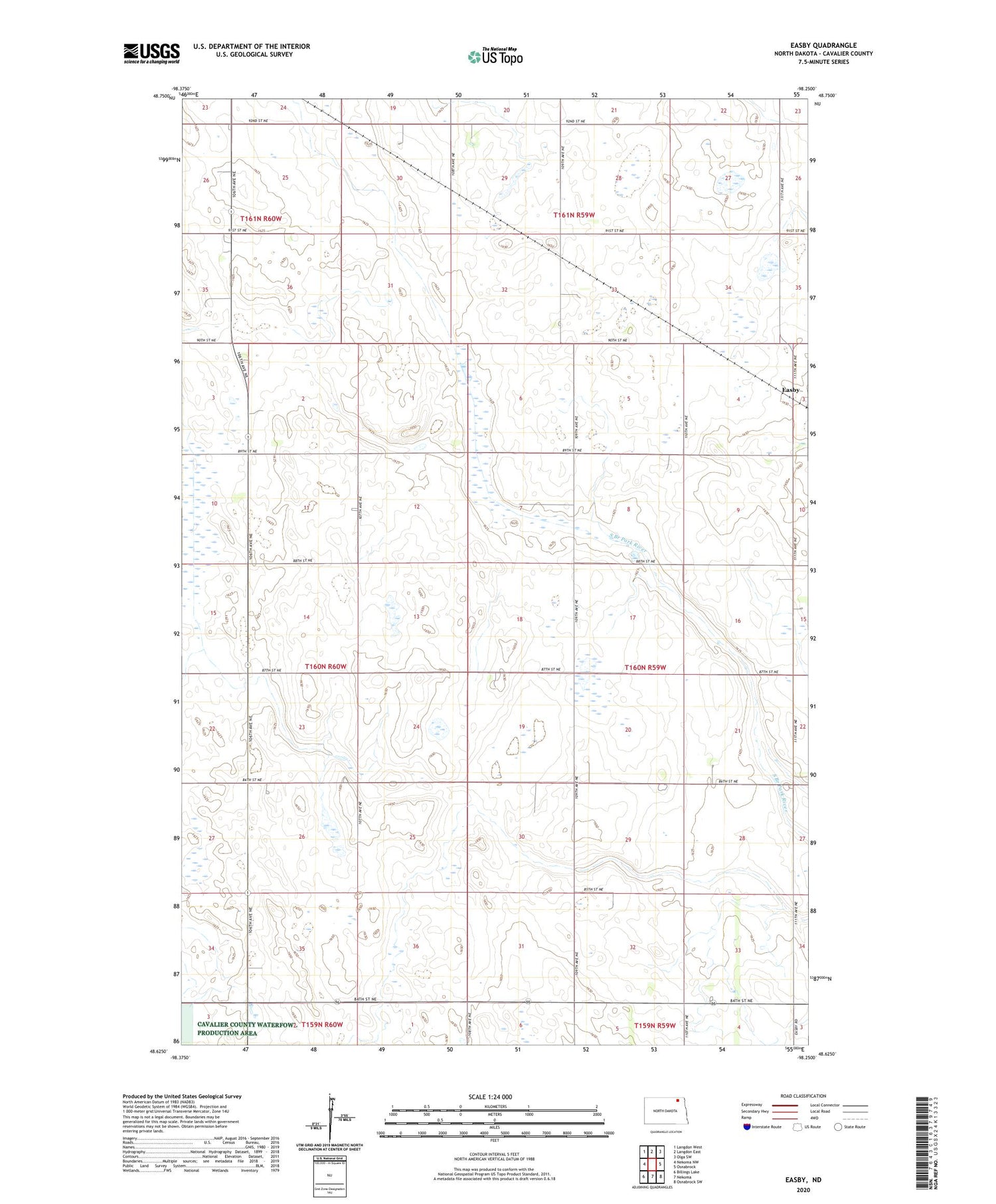 Easby North Dakota US Topo Map Image