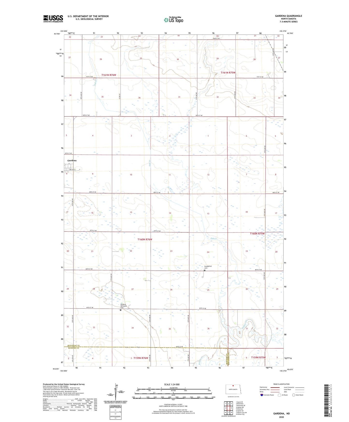 Gardena North Dakota US Topo Map Image