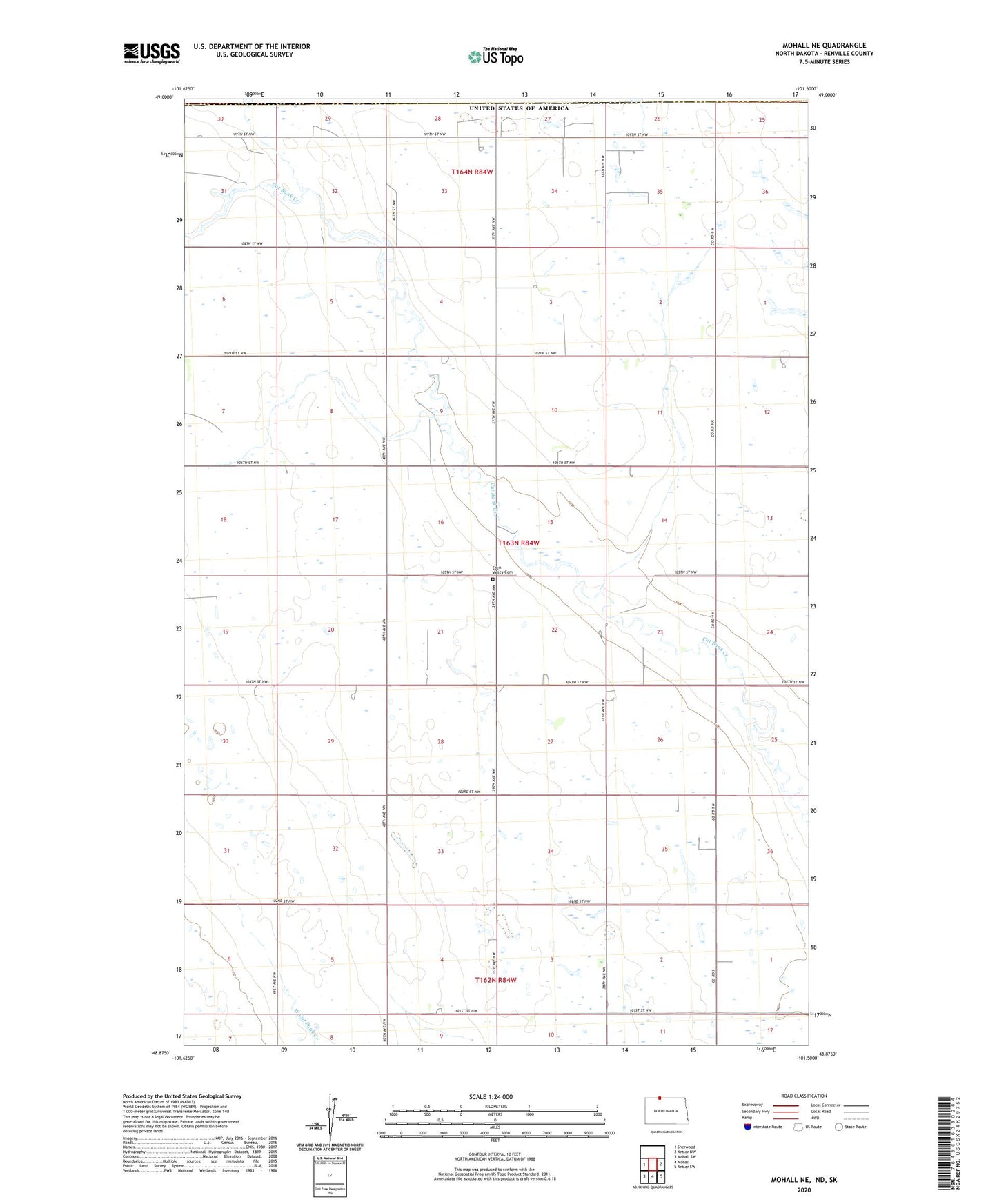 Mohall NE North Dakota US Topo Map Image