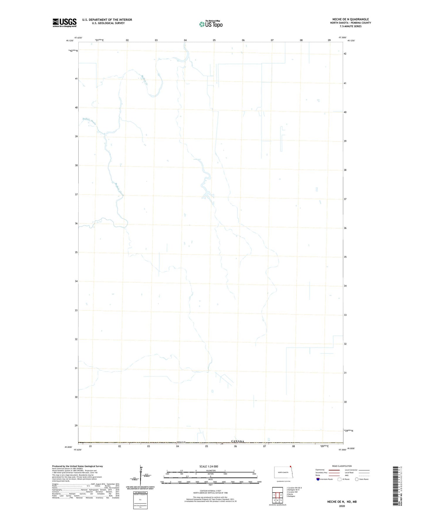 Neche OE N North Dakota US Topo Map Image