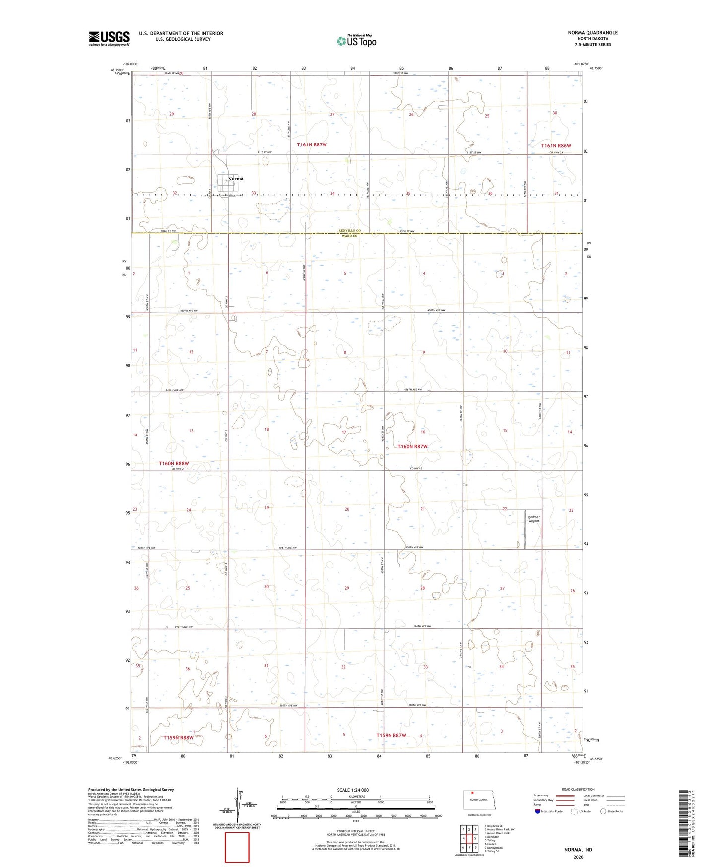 Norma North Dakota US Topo Map Image