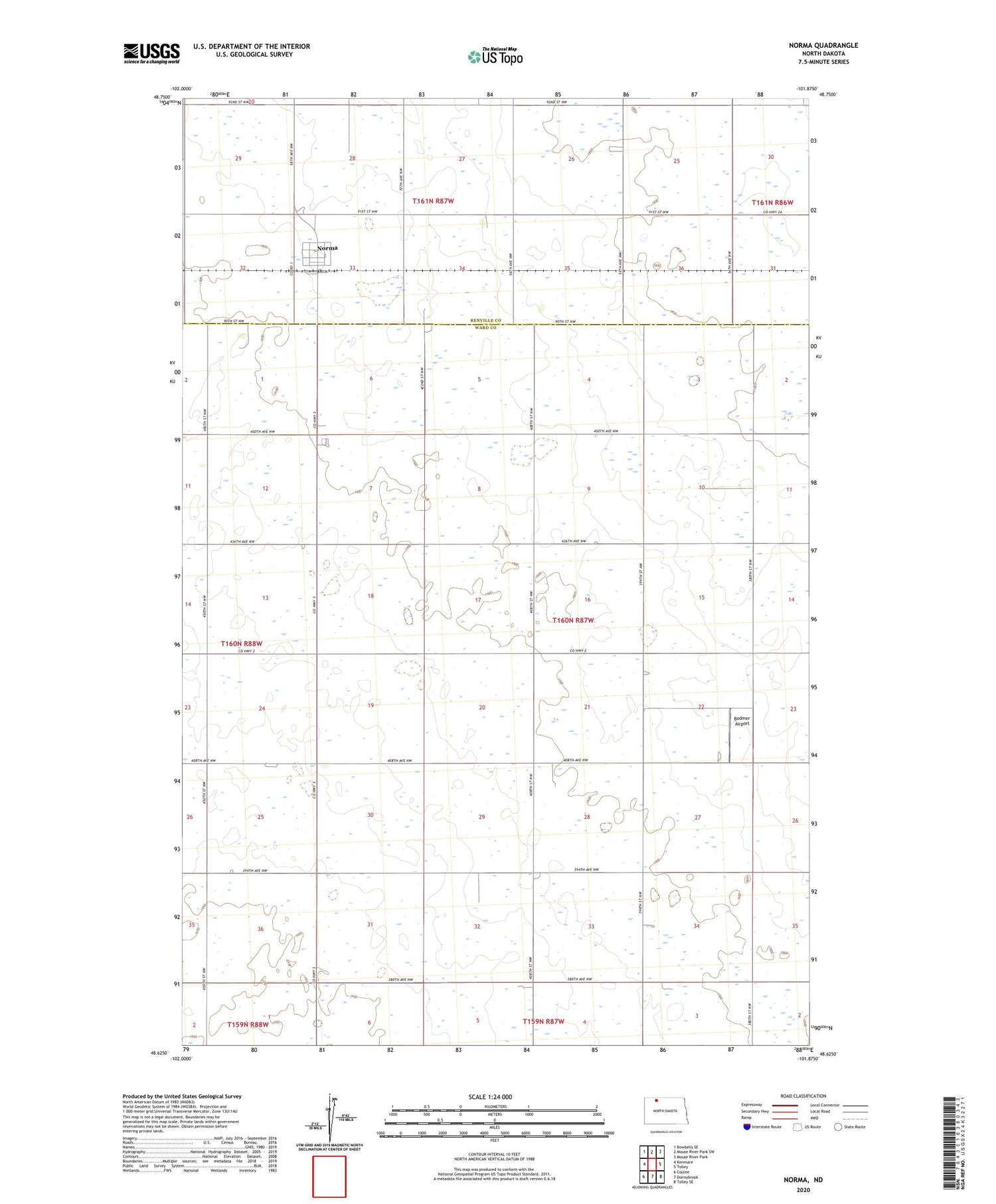 Norma North Dakota US Topo Map Image