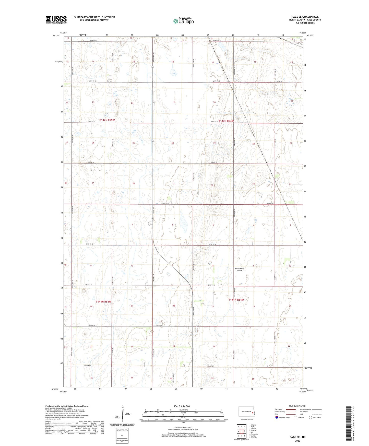 Page SE North Dakota US Topo Map Image