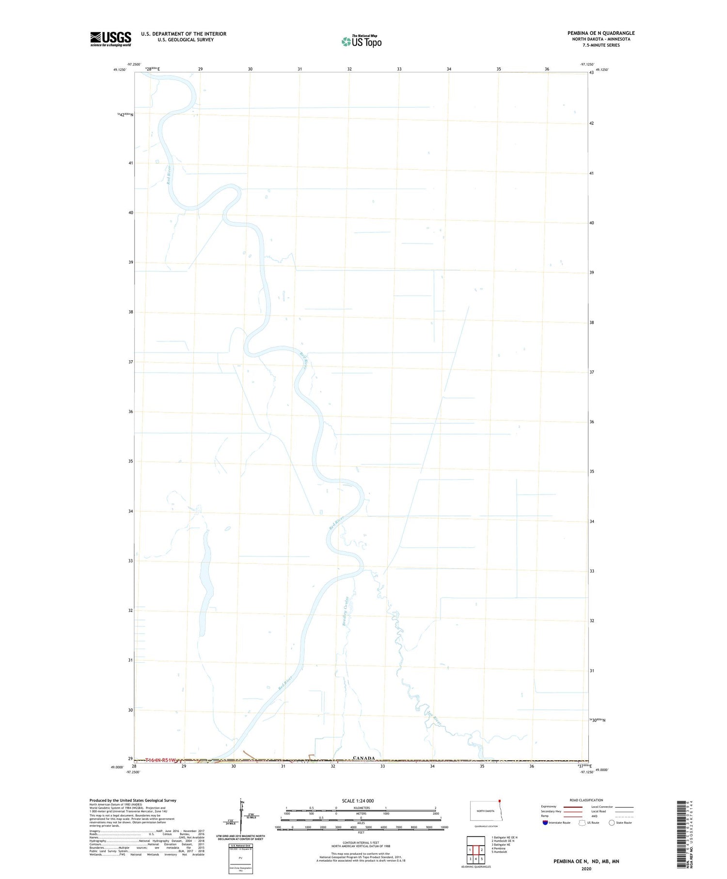 Pembina OE N North Dakota US Topo Map Image