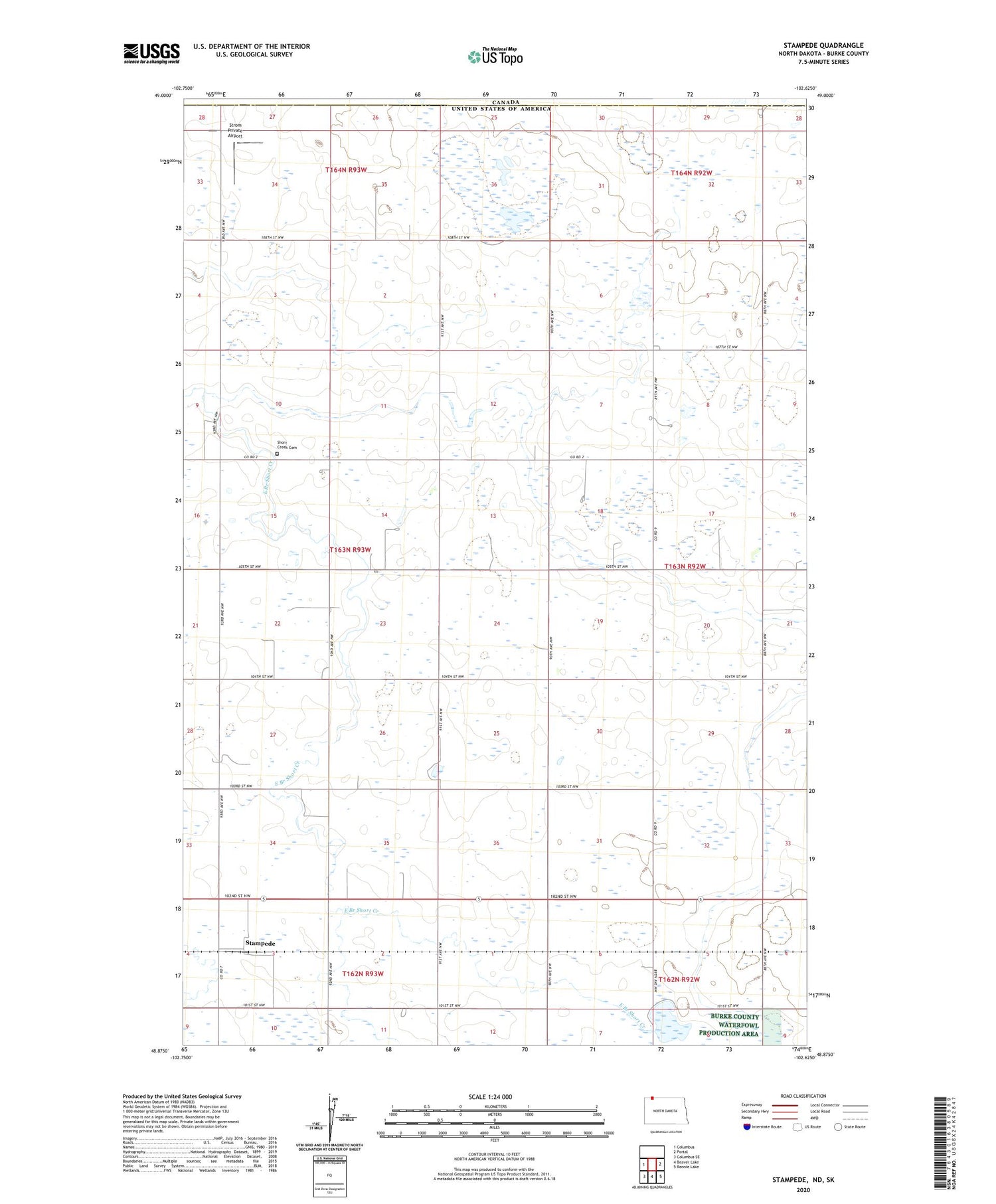 Stampede North Dakota US Topo Map Image