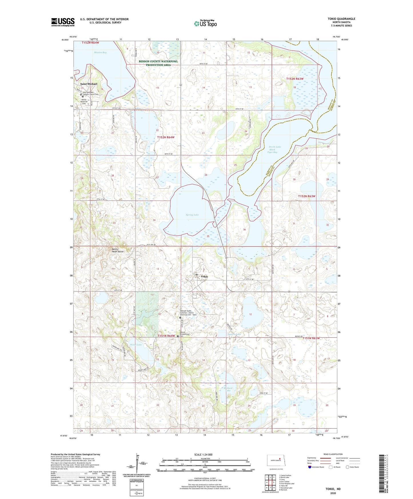 Tokio North Dakota US Topo Map Image