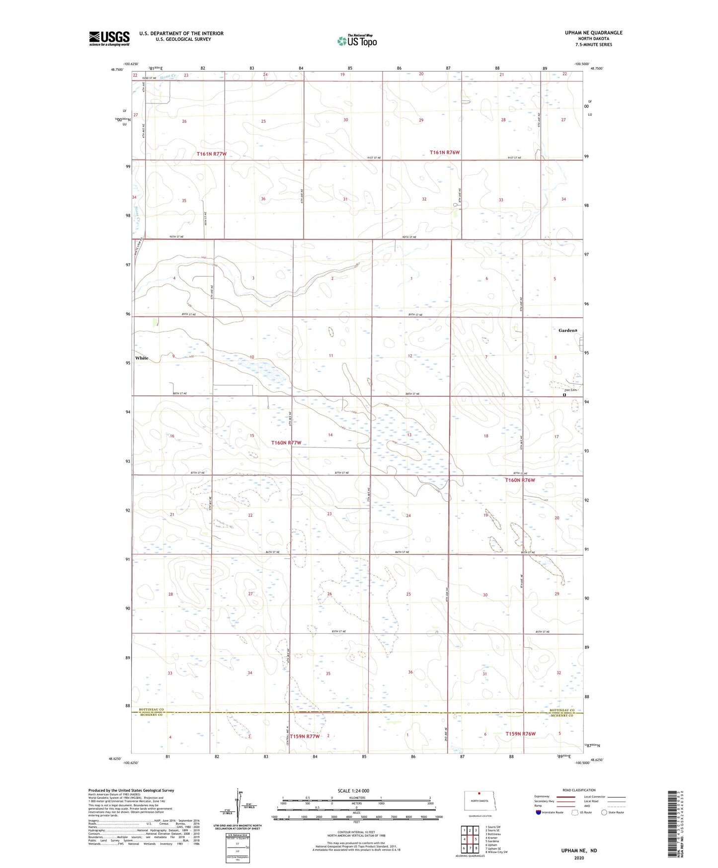 Upham NE North Dakota US Topo Map Image