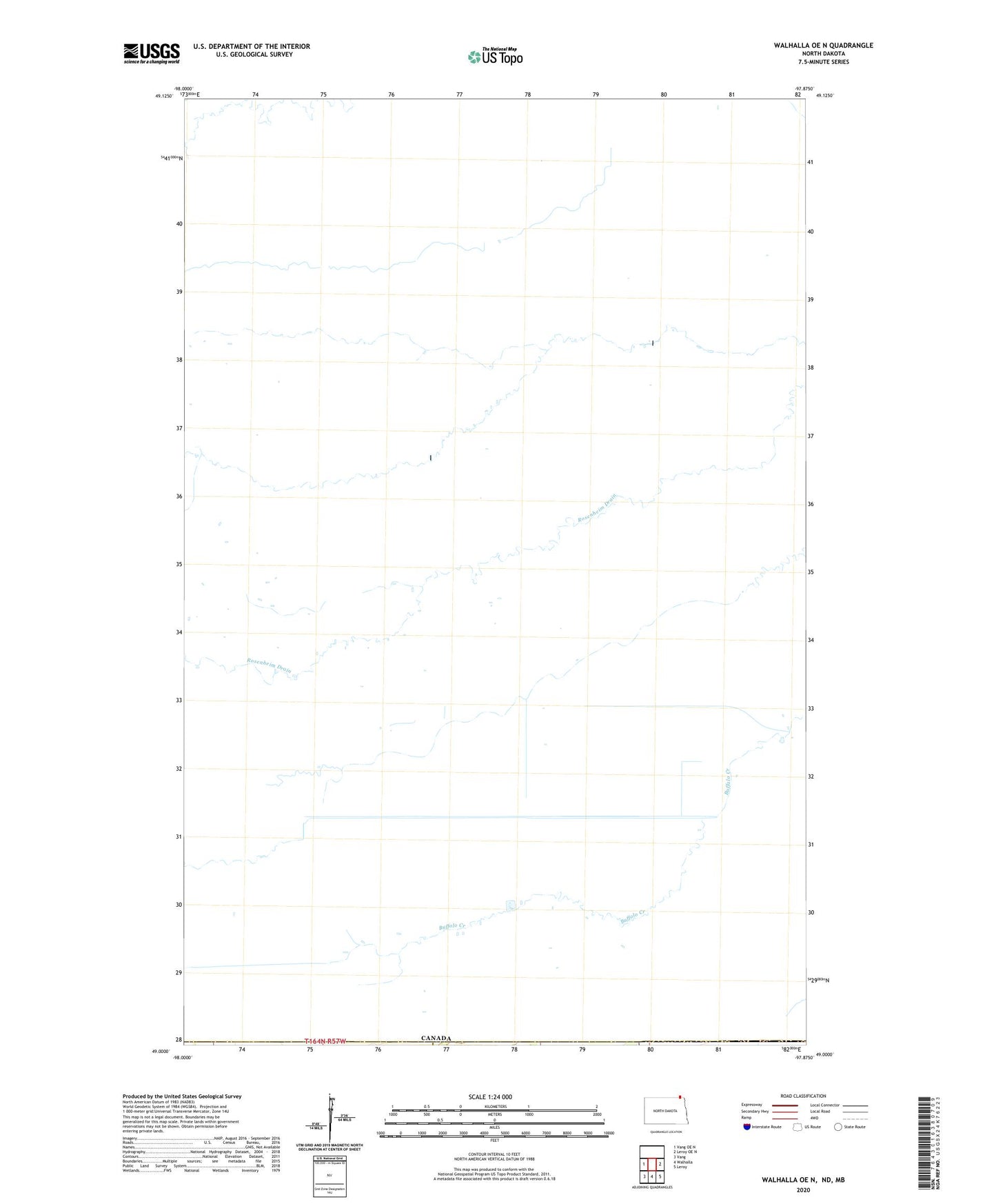 Walhalla OE N North Dakota US Topo Map Image