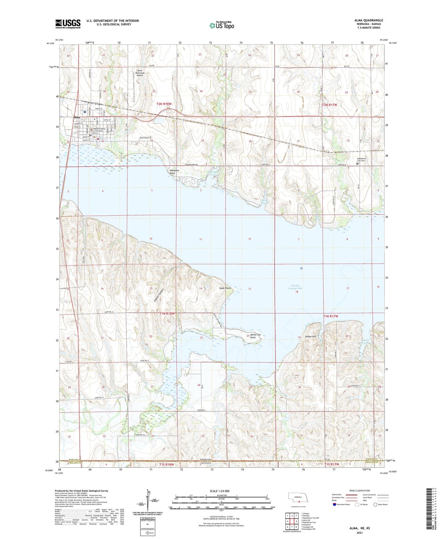 Alma Nebraska US Topo Map Image