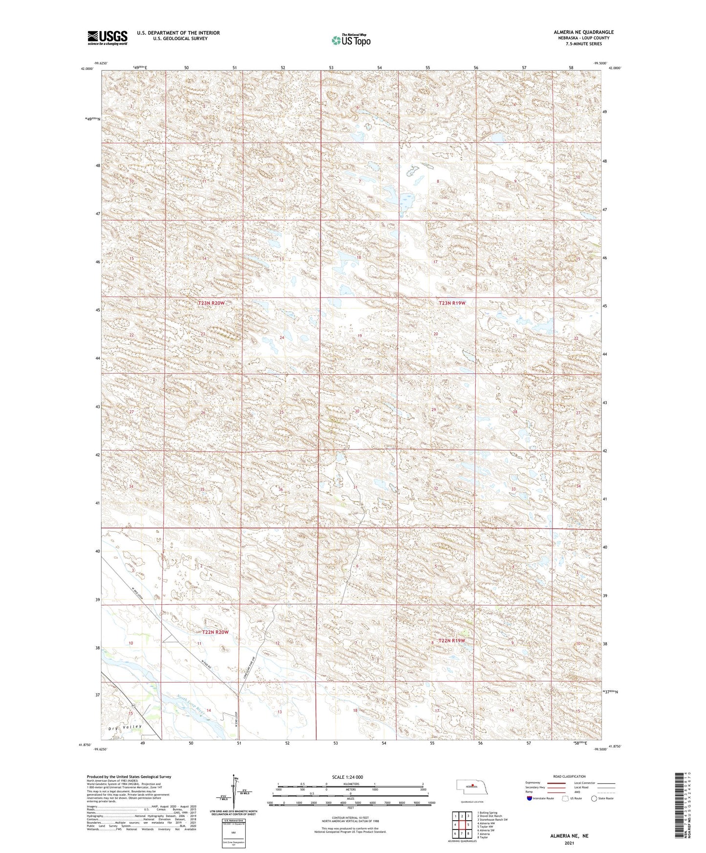 Almeria NE Nebraska US Topo Map Image