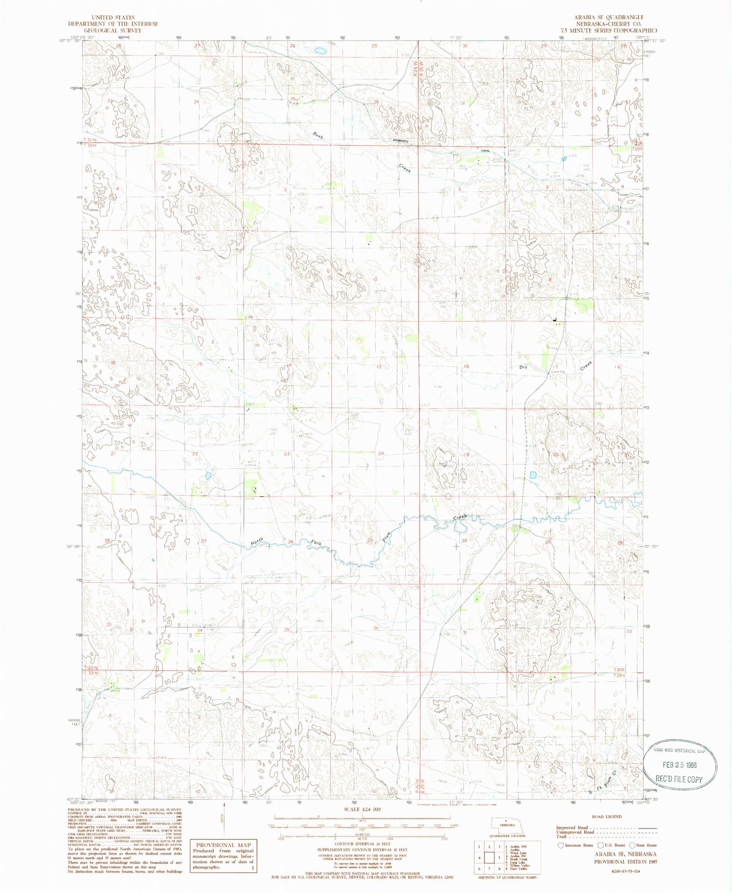 Classic USGS Arabia SE Nebraska 7.5'x7.5' Topo Map Image
