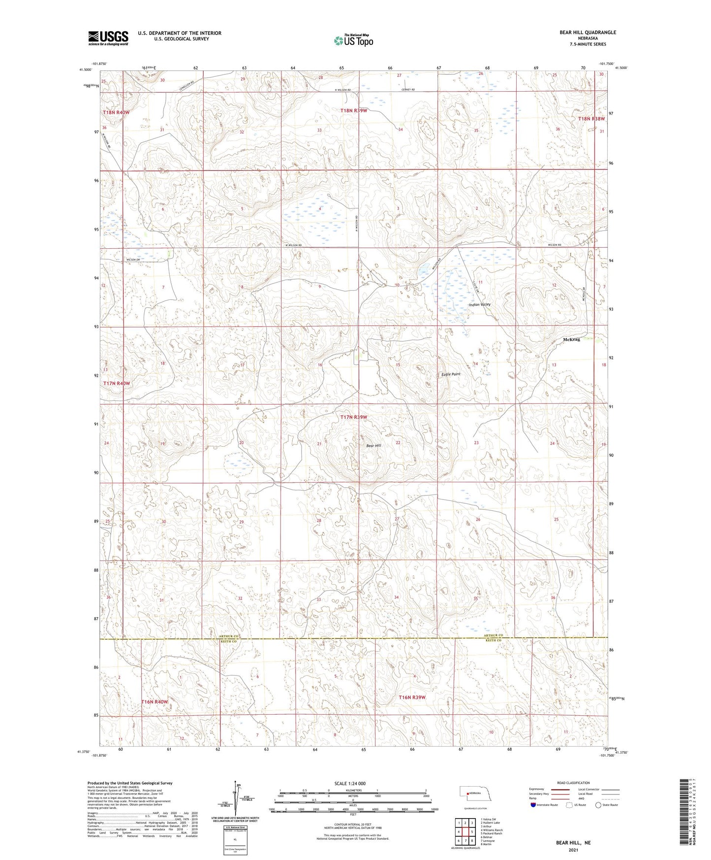 Bear Hill Nebraska US Topo Map Image