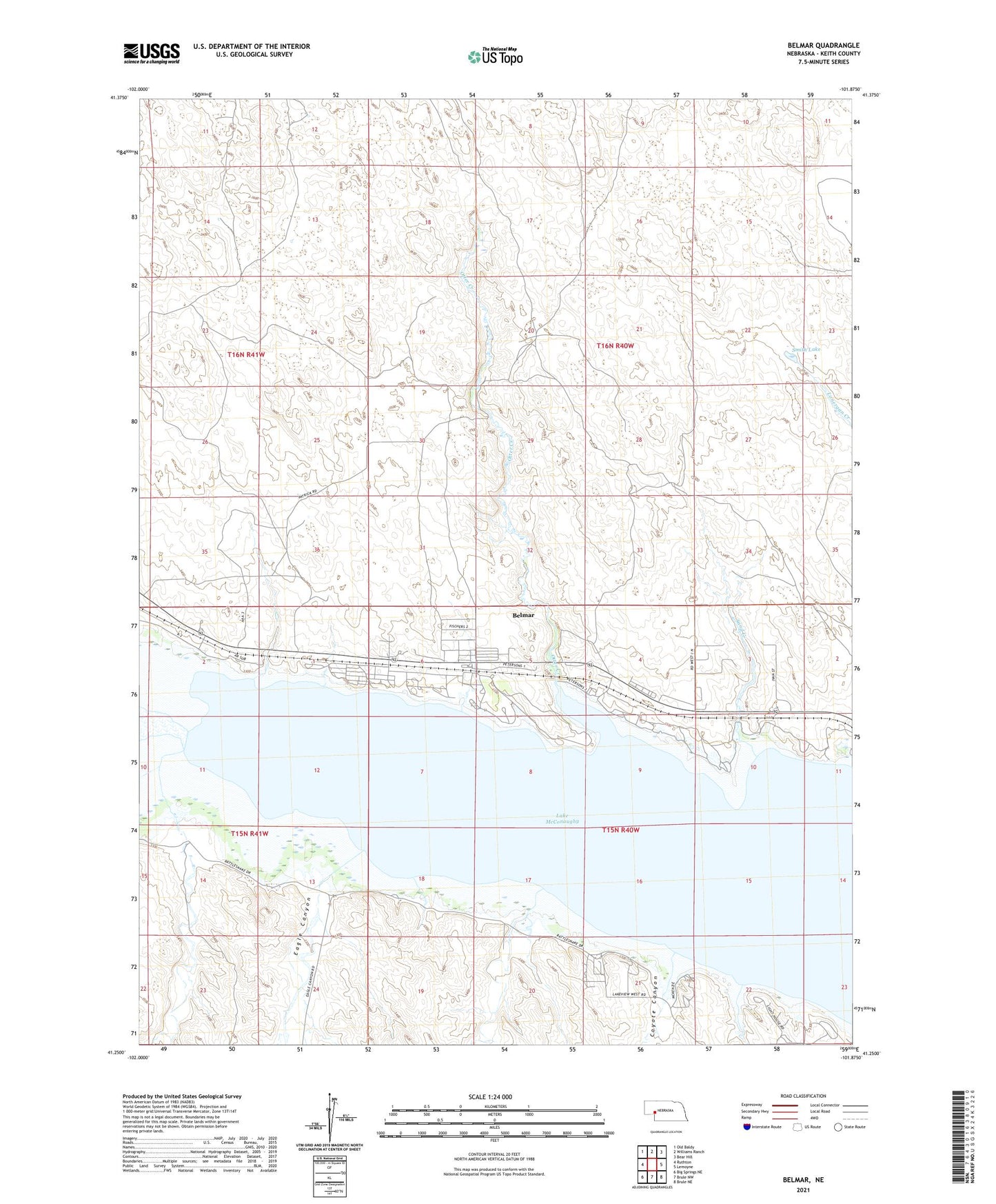 Belmar Nebraska US Topo Map Image