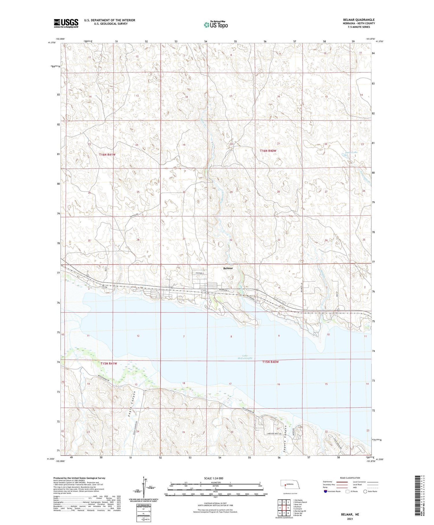 Belmar Nebraska US Topo Map Image
