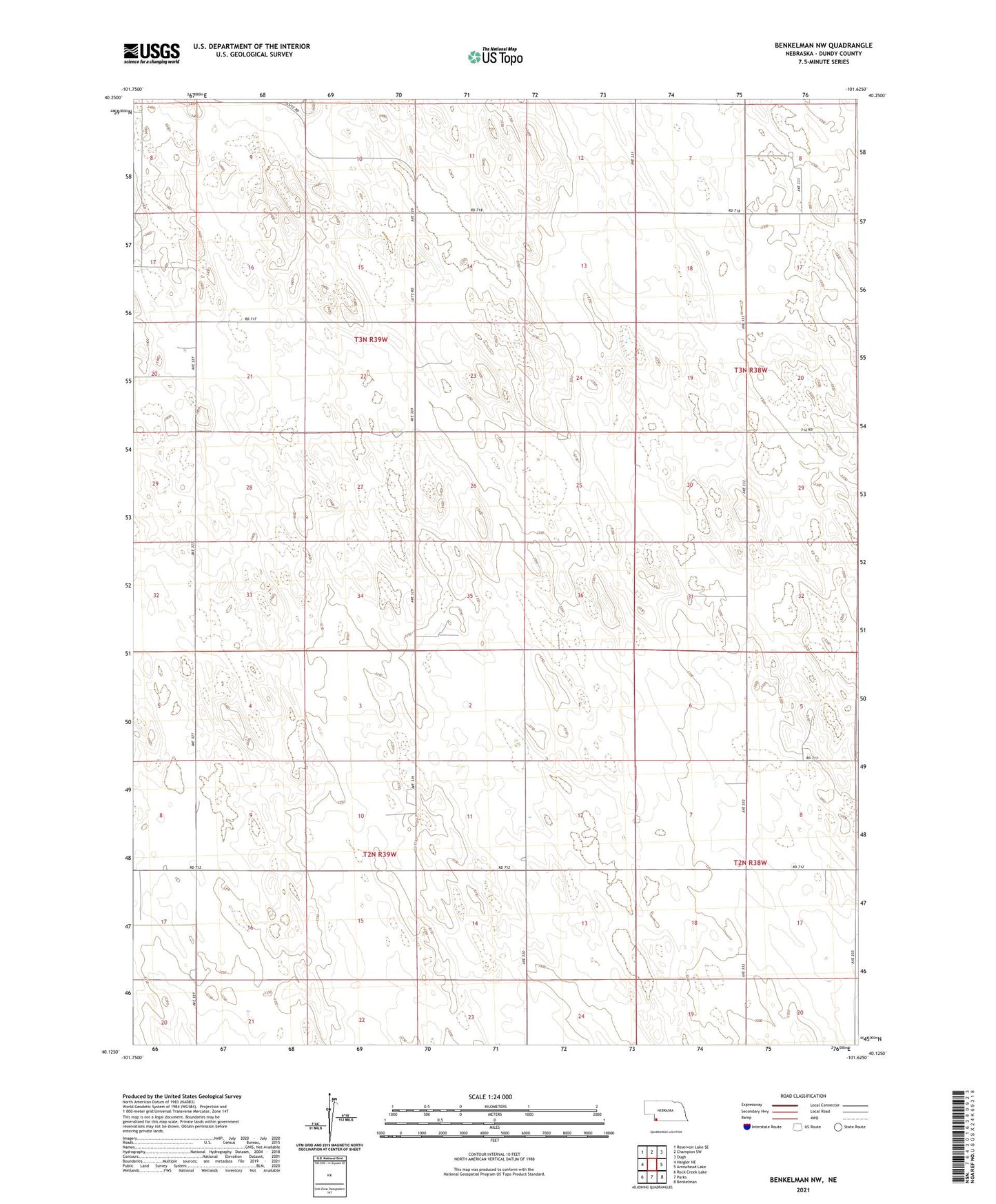Benkelman NW Nebraska US Topo Map Image
