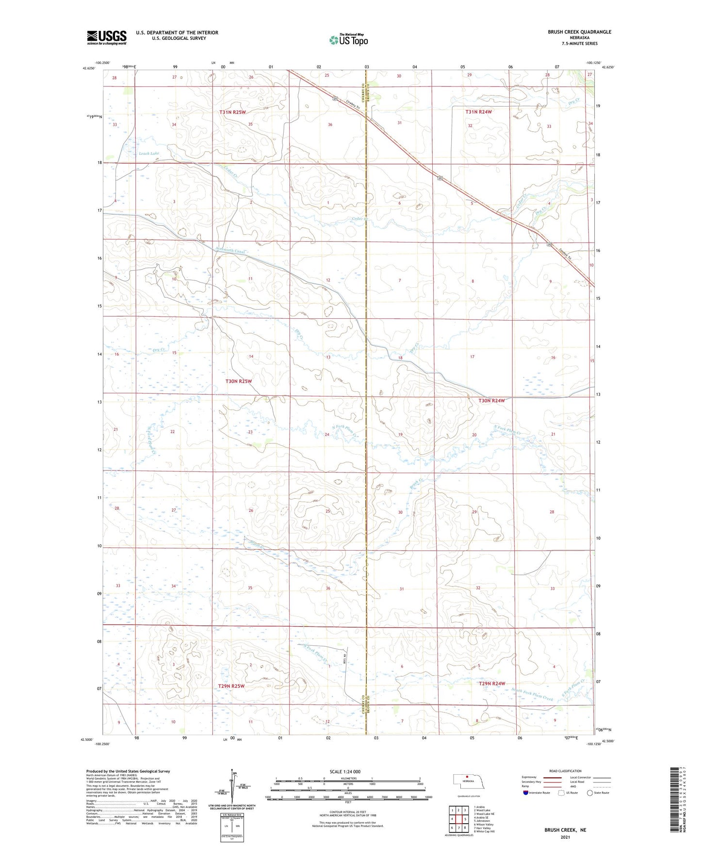Brush Creek Nebraska US Topo Map Image