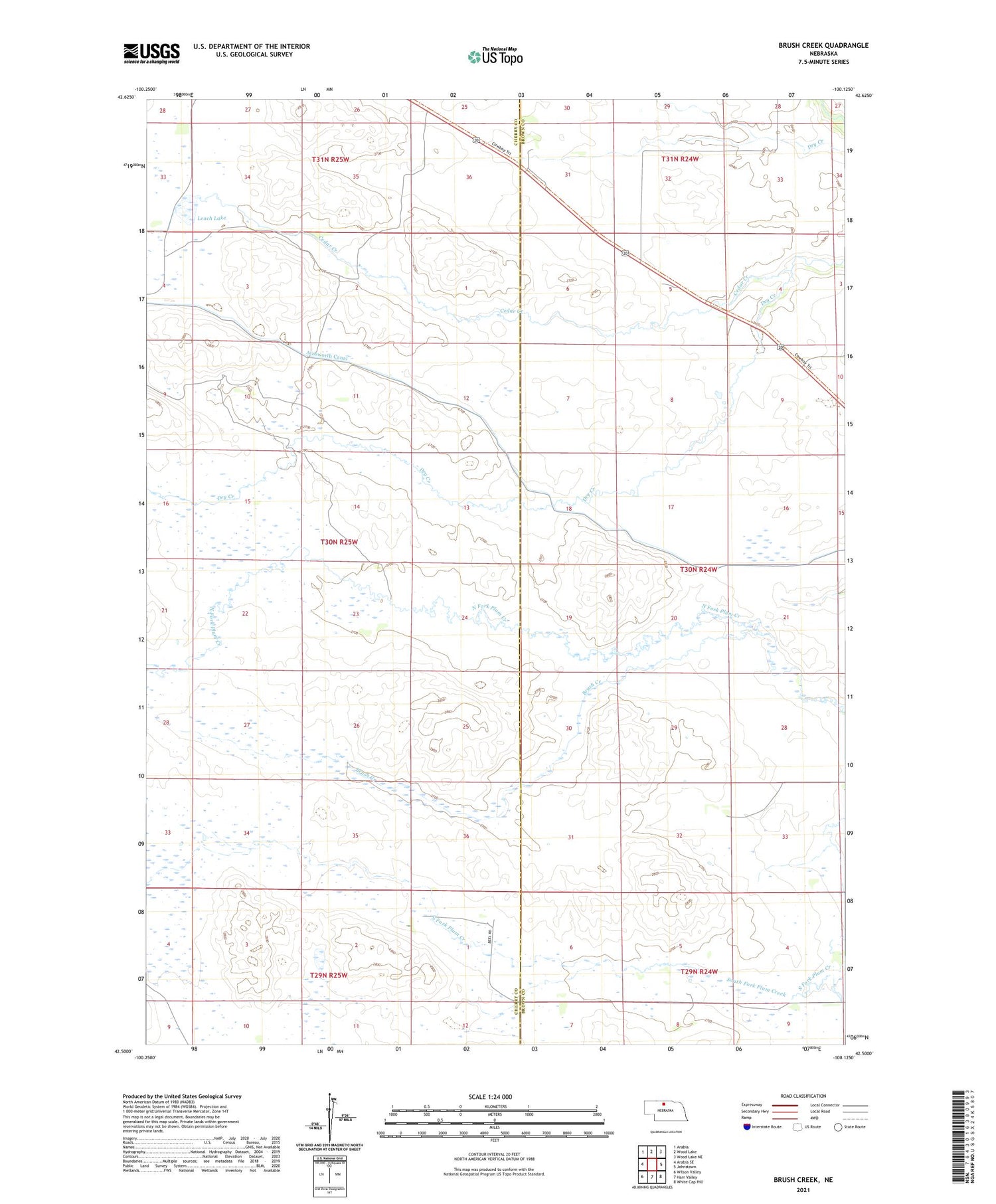 Brush Creek Nebraska US Topo Map Image