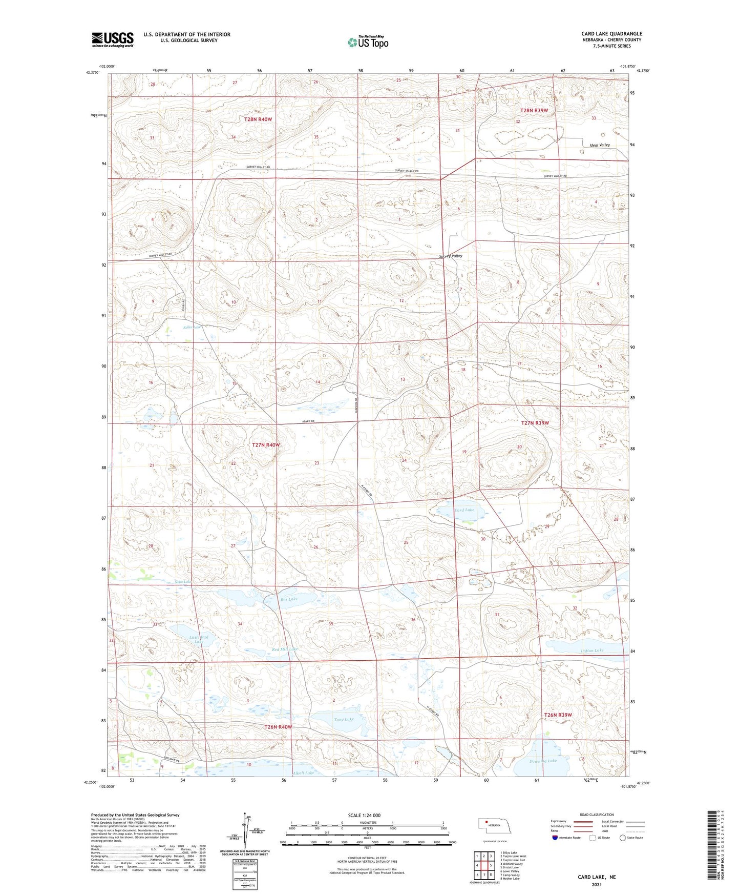 Card Lake Nebraska US Topo Map Image