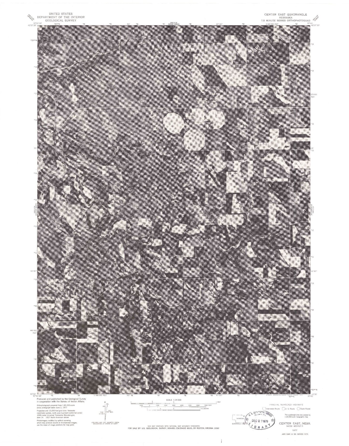 Classic USGS Center East Nebraska 7.5'x7.5' Topo Map Image