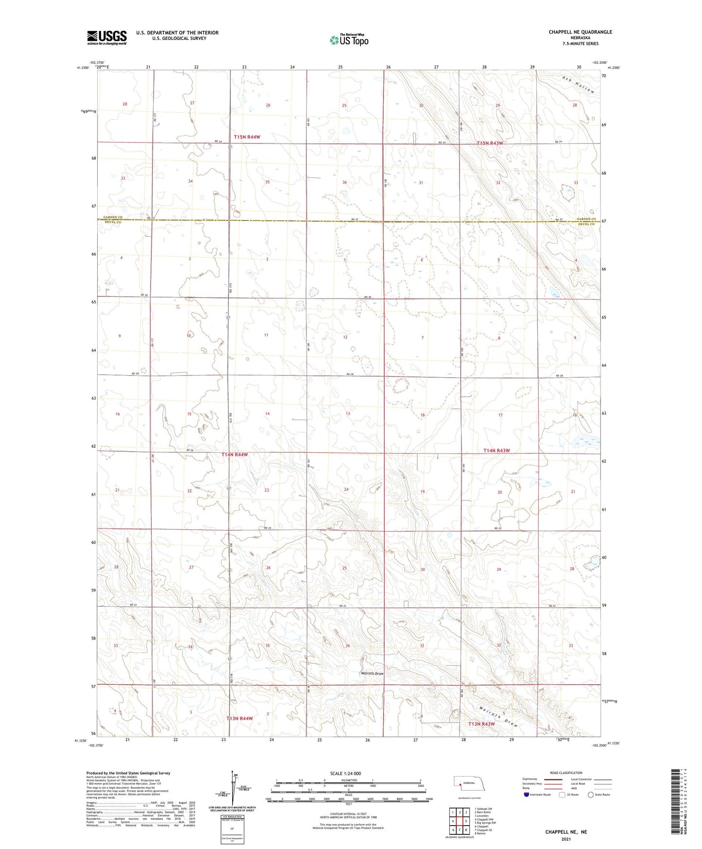 Chappell NE Nebraska US Topo Map Image