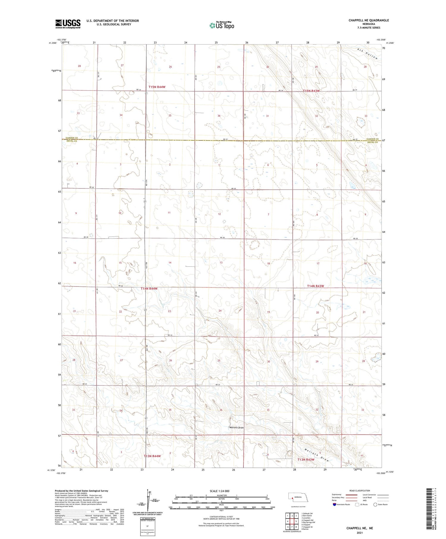Chappell NE Nebraska US Topo Map Image