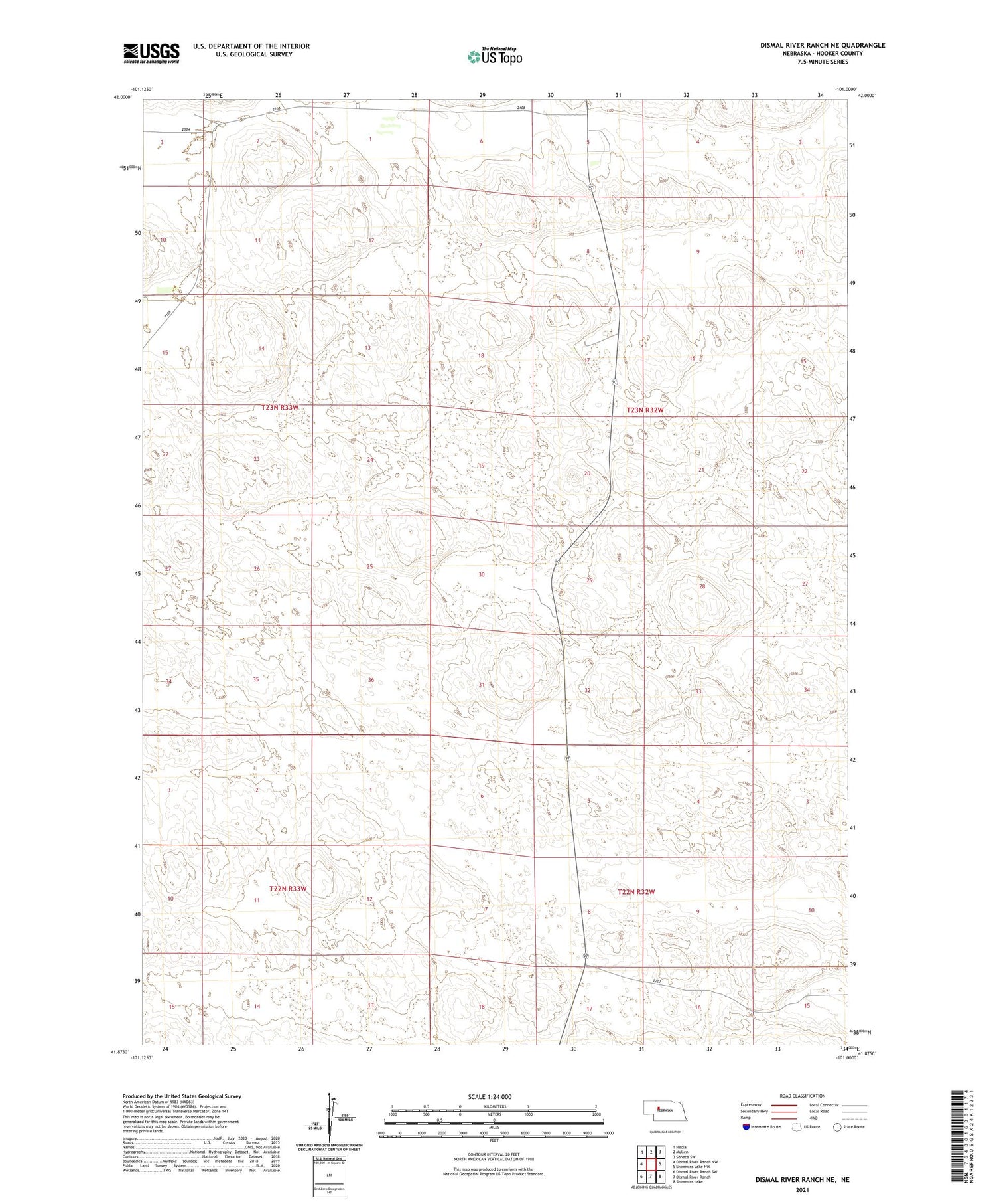 Dismal River Ranch NE Nebraska US Topo Map Image