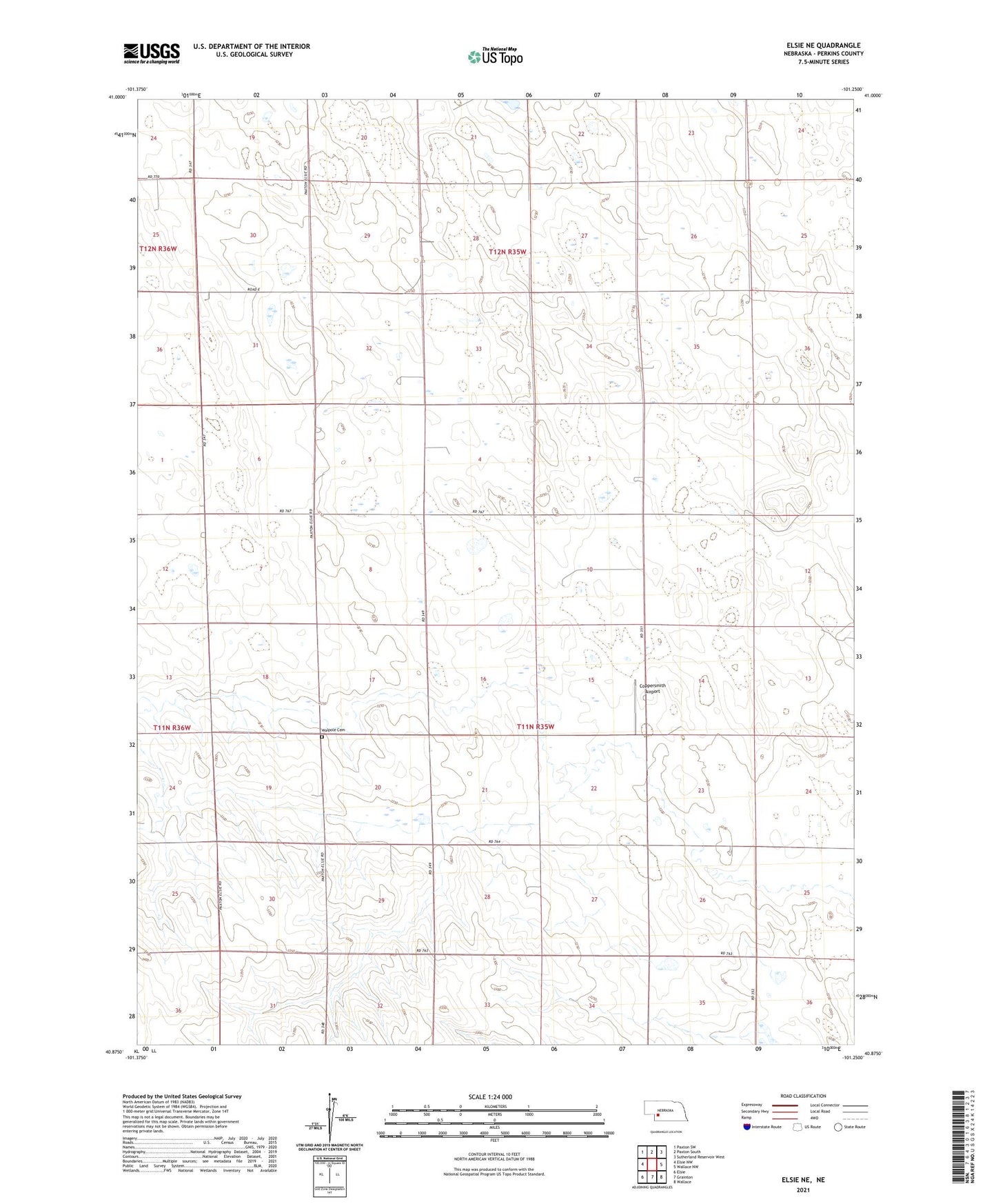 Elsie NE Nebraska US Topo Map Image
