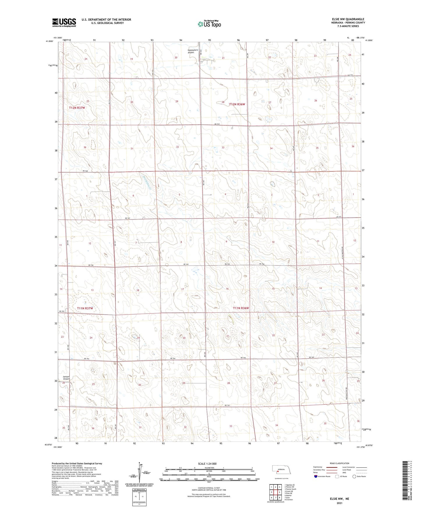 Elsie NW Nebraska US Topo Map Image