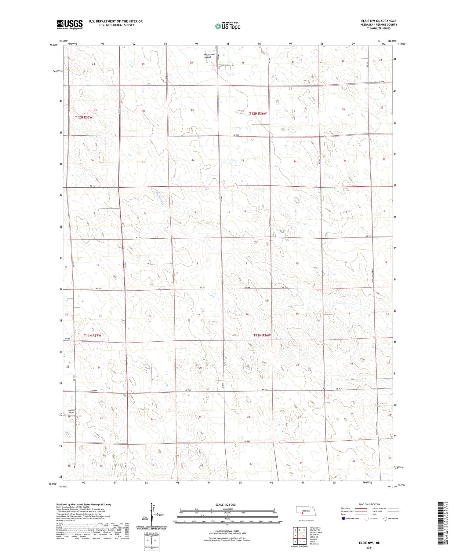 Elsie NW Nebraska US Topo Map Image