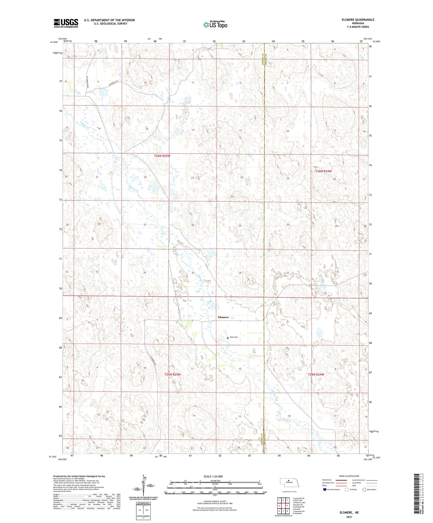 Elsmere Nebraska US Topo Map Image
