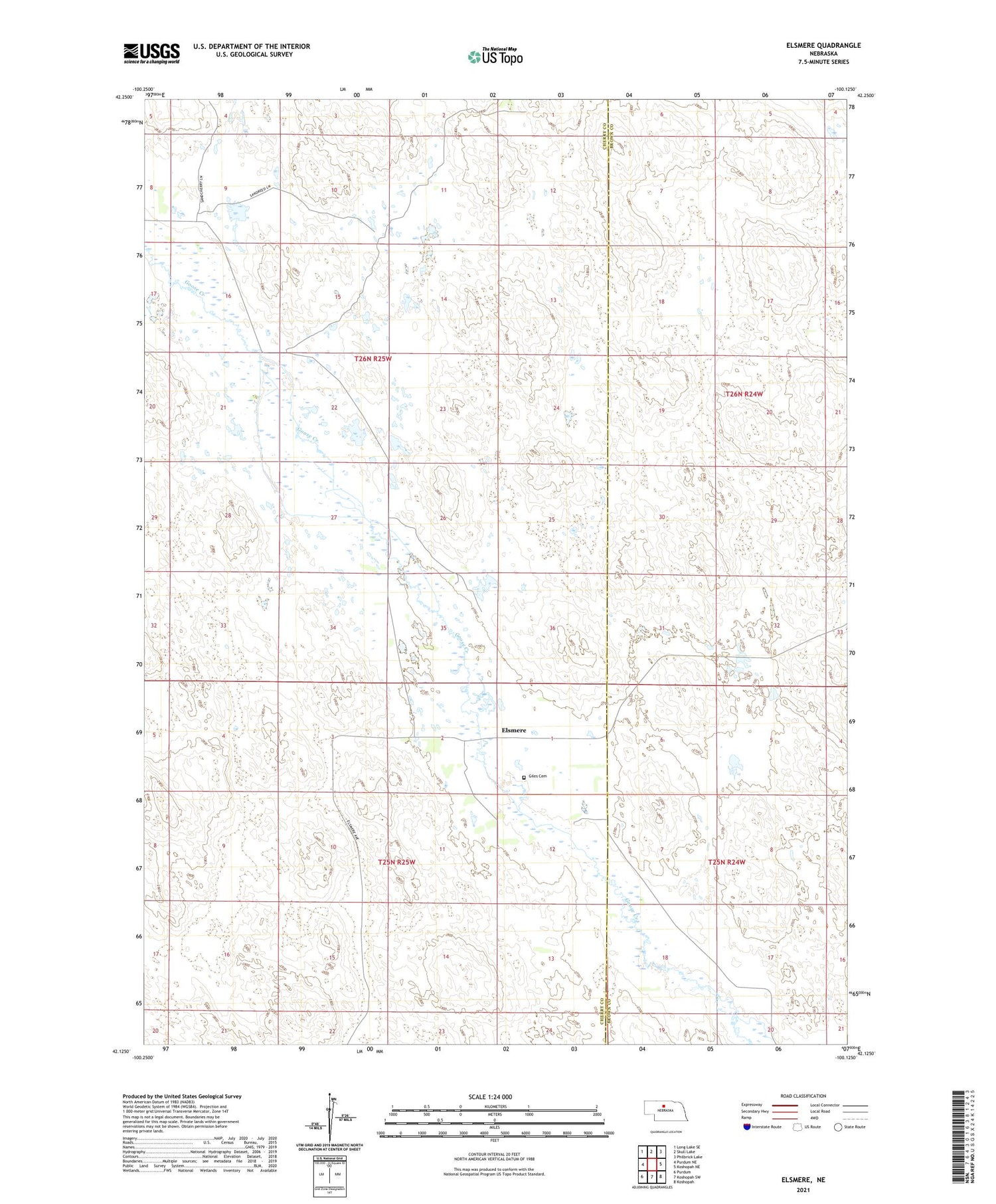 Elsmere Nebraska US Topo Map Image