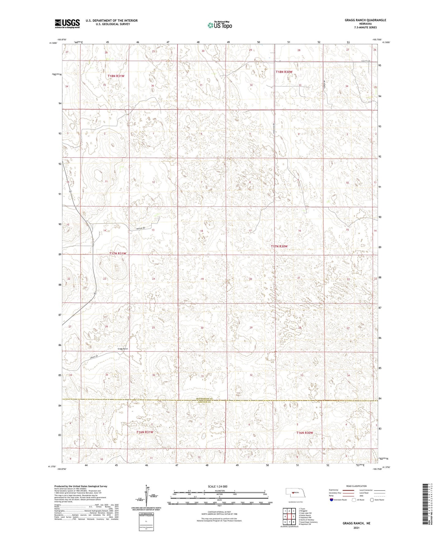 Gragg Ranch Nebraska US Topo Map Image