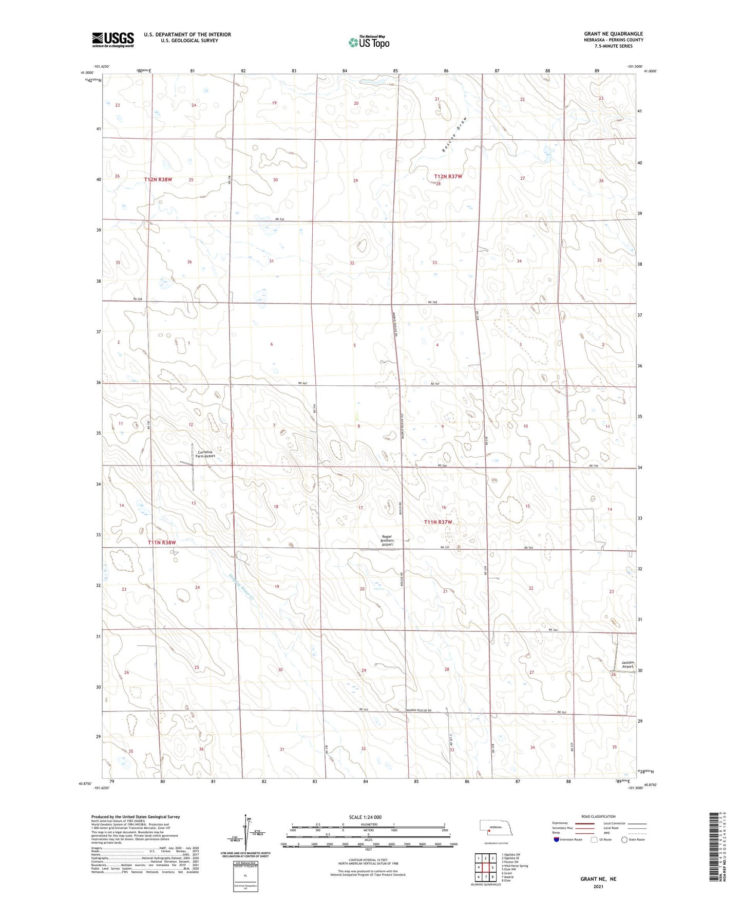 Grant NE Nebraska US Topo Map Image