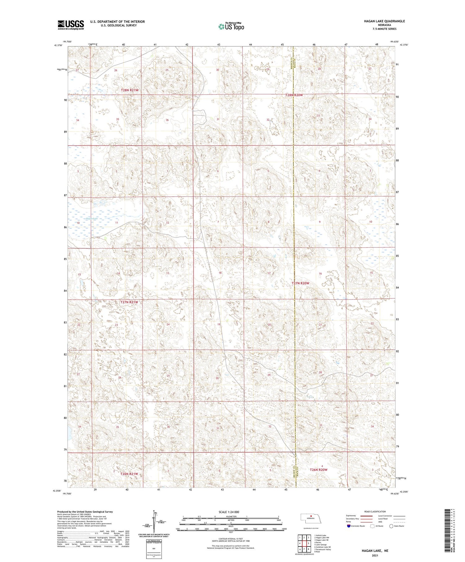 Hagan Lake Nebraska US Topo Map Image