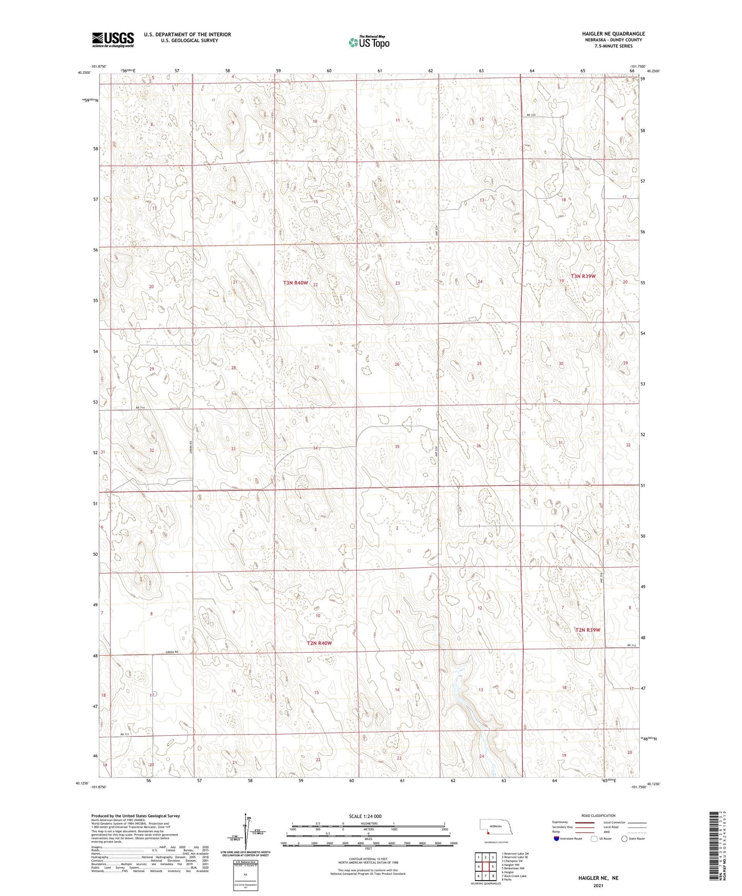 Haigler NE Nebraska US Topo Map Image