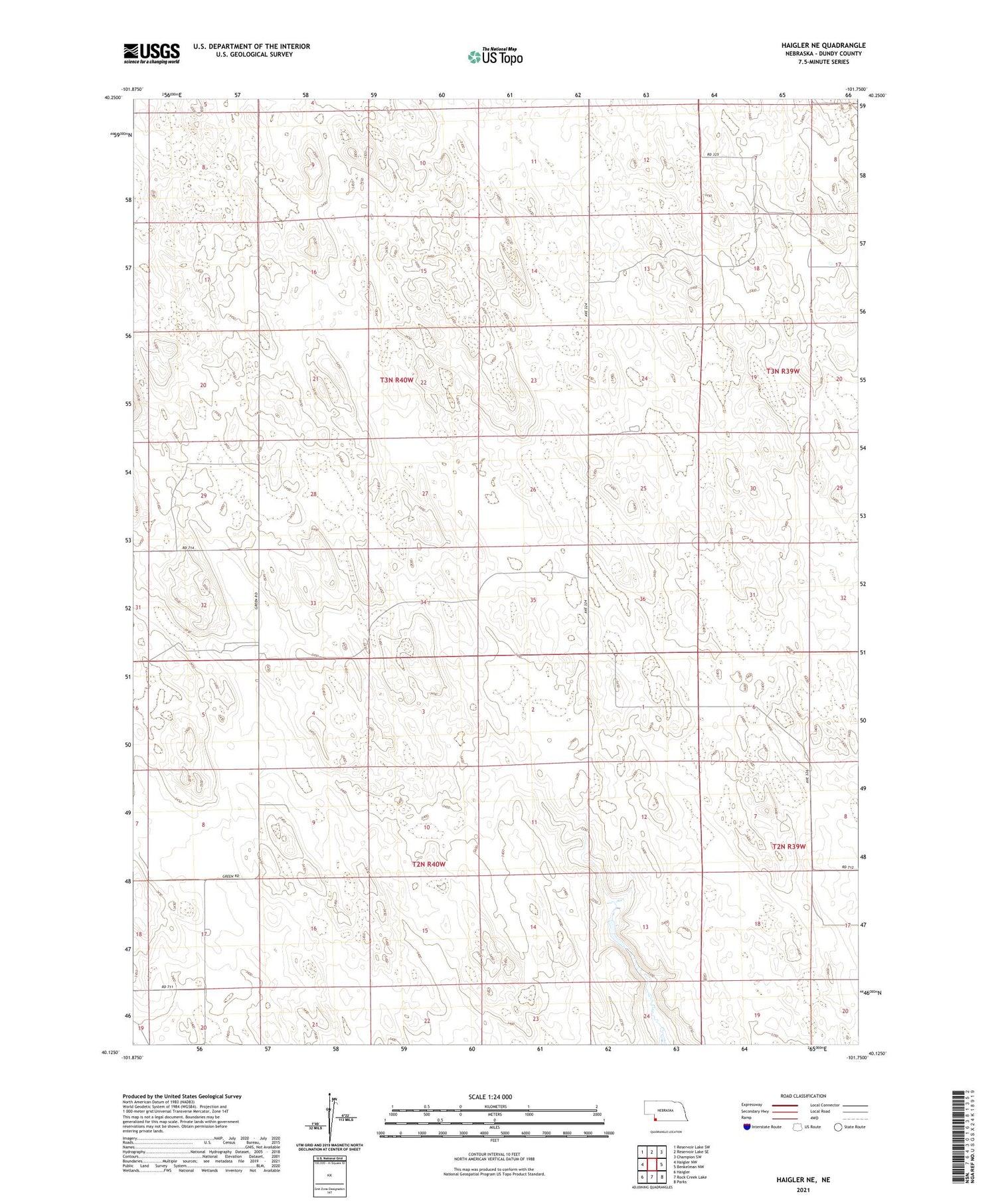 Haigler NE Nebraska US Topo Map Image