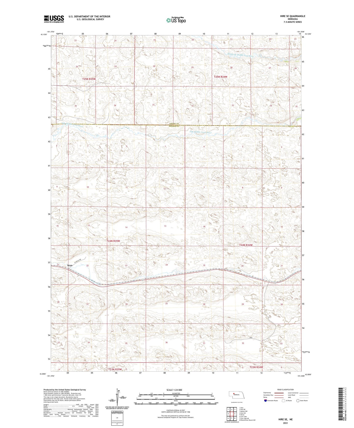 Hire SE Nebraska US Topo Map Image
