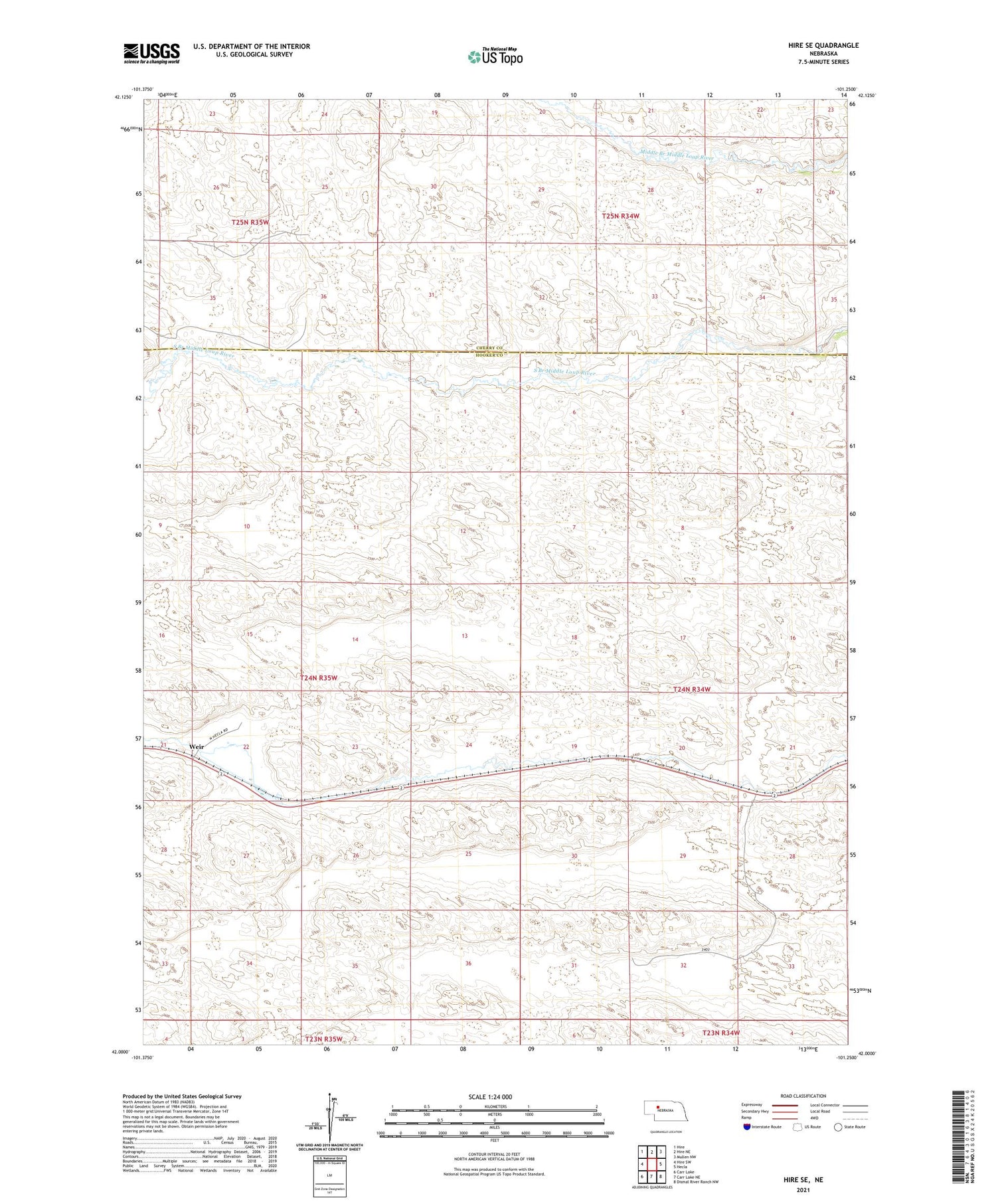 Hire SE Nebraska US Topo Map Image