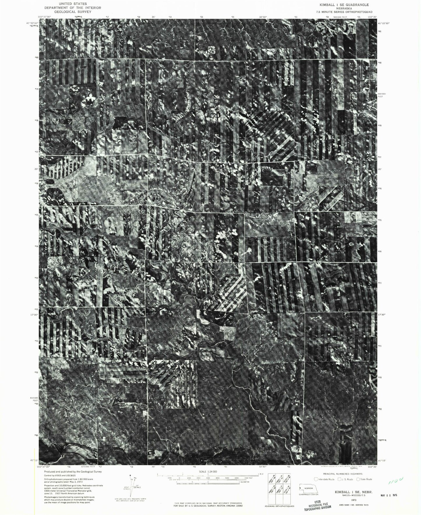 Classic USGS Bennett Reservoir East Nebraska 7.5'x7.5' Topo Map Image