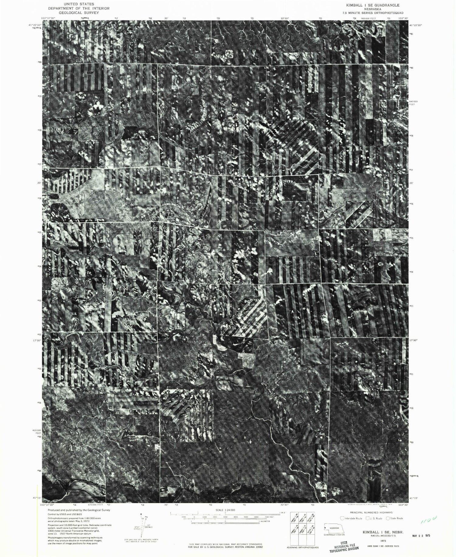Classic USGS Bennett Reservoir East Nebraska 7.5'x7.5' Topo Map Image