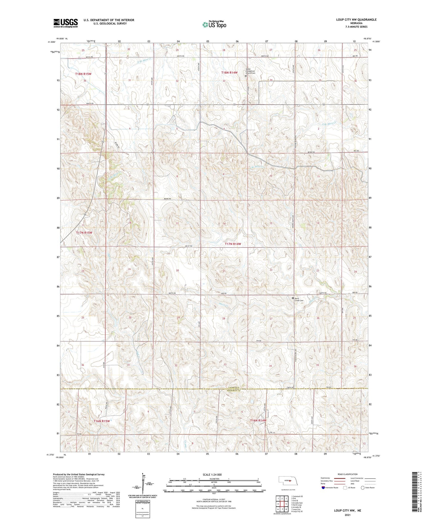 Loup City NW Nebraska US Topo Map Image