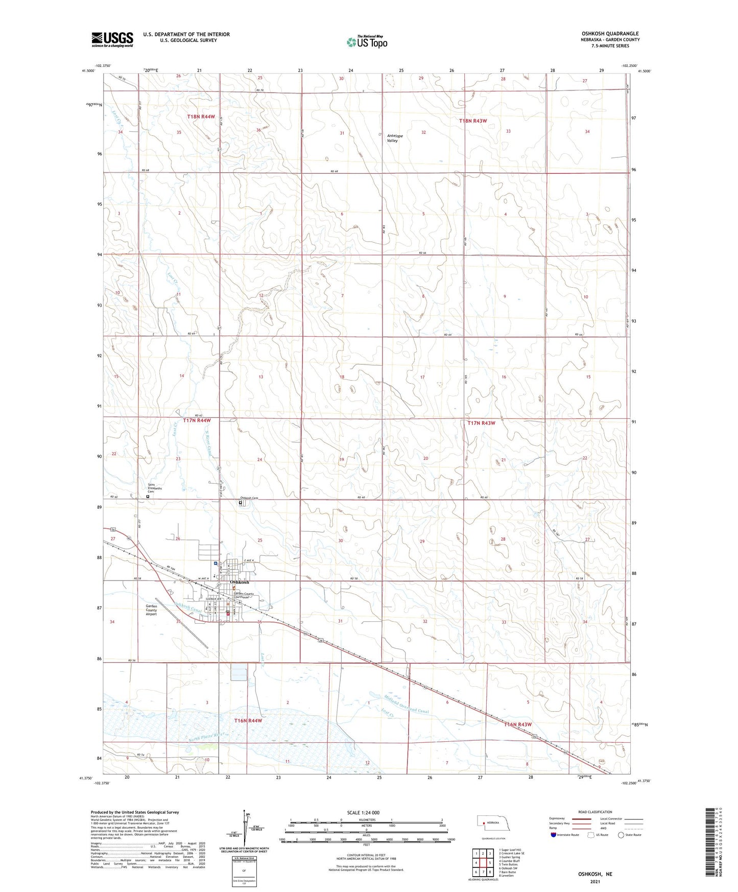 Oshkosh Nebraska US Topo Map Image