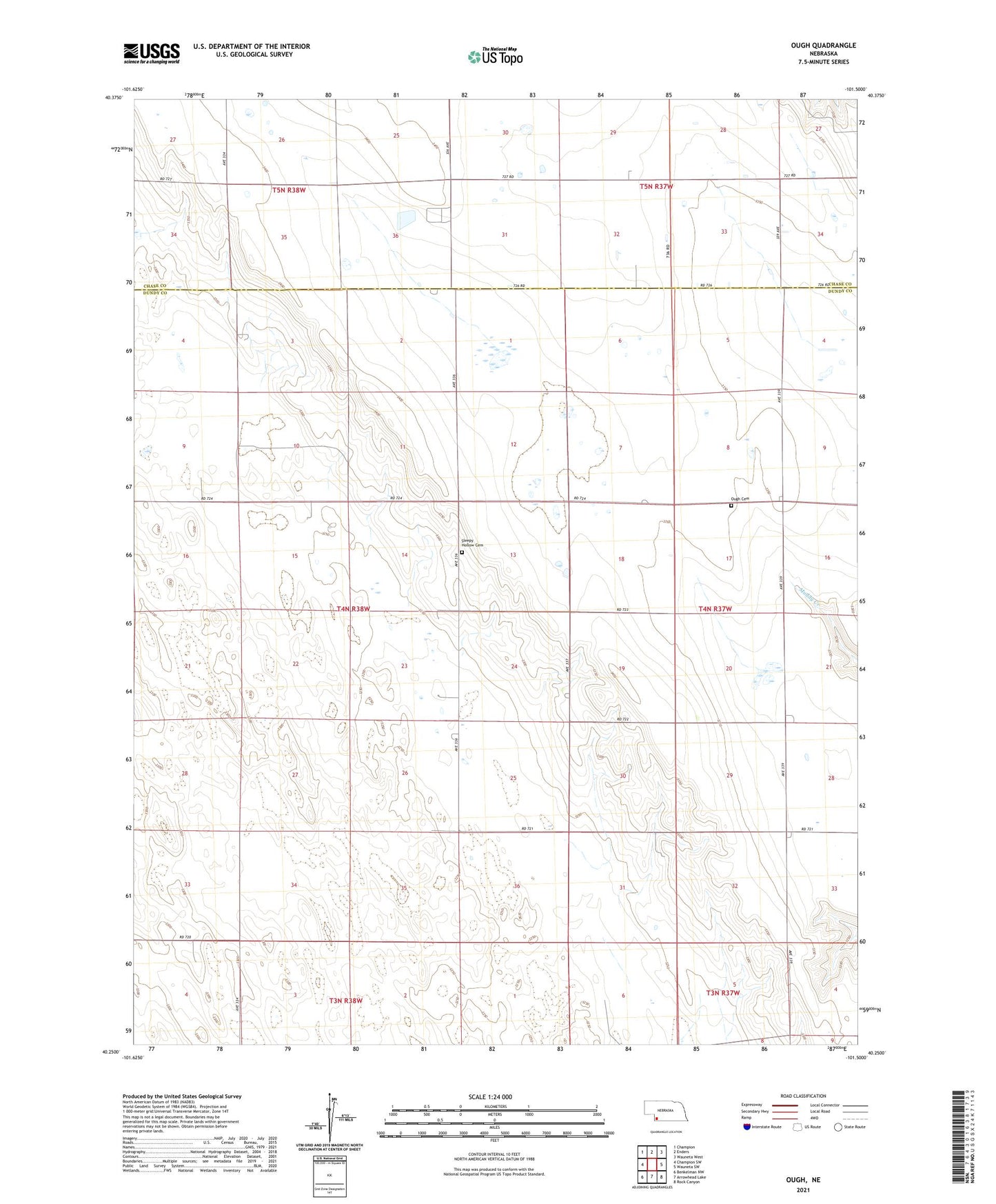 Ough Nebraska US Topo Map Image